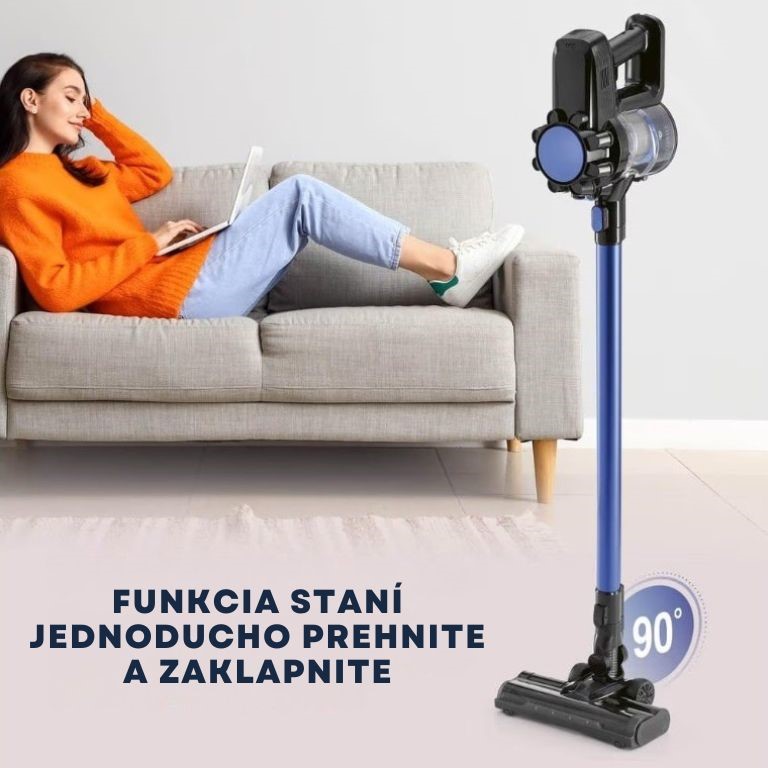 CleanMaxx AKU cyklónový tyčový a ručný vysávač s rotačnou kefou 2v1 ATVSB-19118 čiernomodrý (5)